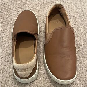 UGG Cas leather slip on sneaker in brown leather